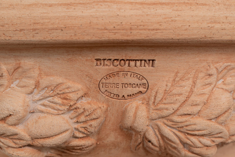 Biscottini Set 2 Cesta Cestina Vaso in Terracotta 100% Made in Italy interamente Lavorata a Mano Vaso Fiori L40XPR40XH19 CM