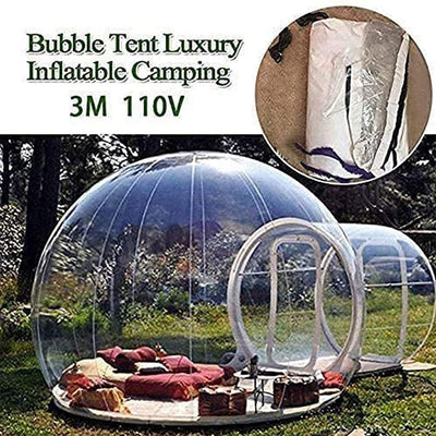 ZABEES Tenda Gonfiabile Bubble House, Tunnel Singolo con Anello a D, Tenda Gonfiabile Sferica per Resort Scenico per Alloggio in Famiglia con Cielo Stellato all'aperto,3M