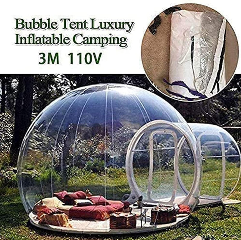 ZABEES Tenda Gonfiabile Bubble House, Tunnel Singolo con Anello a D, Tenda Gonfiabile Sferica per Resort Scenico per Alloggio in Famiglia con Cielo Stellato all&