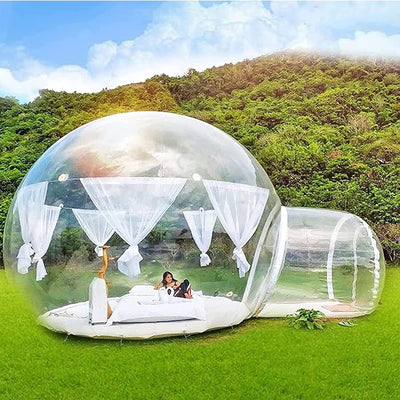 ZABEES Tenda Gonfiabile Bubble House, Tunnel Singolo con Anello a D, Tenda Gonfiabile Sferica per Resort Scenico per Alloggio in Famiglia con Cielo Stellato all'aperto,3M