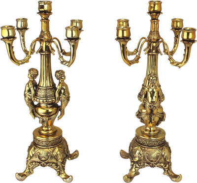 Design Toscano KY7156 Candelabro Grande Château, Set da Due, Oro