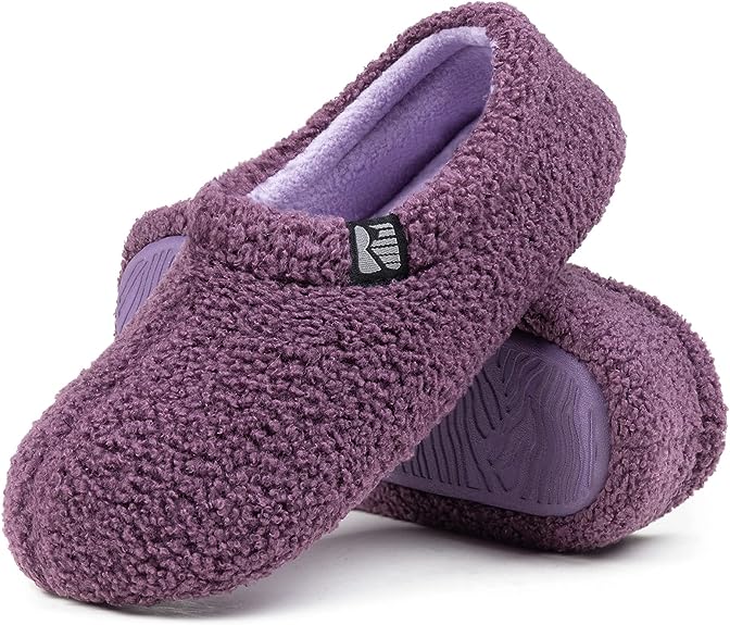 Pantofole da Interno per Donna in Pile Teddy con Chiusura Posteriore