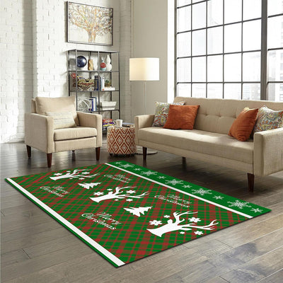 Tappeto per Bambini a Stile Scozzese Verde Natalizio Per Le Vacanze Invernali, 100 x 150 cm Tappeto di Lavabile, Moquette Insonorizzante - per Scale e Corridoi