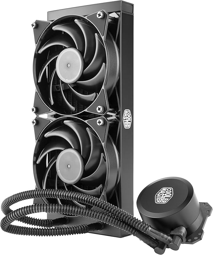 Cooler Master Dissipatore A Liquido Masterliquid Lite 240 Cpu - Pompa Dissipazione Doppia E Ventole Aria Da 120 Mm, Nero, 14.1 x 27.2 x 32 cm 1.1 Kg