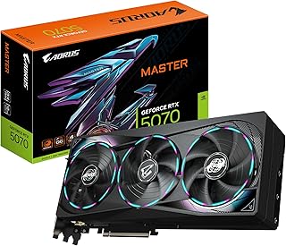 Gigabyte Aorus GeForce RTX 5070 Master 12G Graphics Card - 12GB GDDR7, 192 Bit, PCI-E 5.0, 2715 MHz Core Clock, 3 x DP 2.1a, 1 x HDMI 2.1b, NVIDIA DLSS 4, GV-N5070AORUS M-12GD