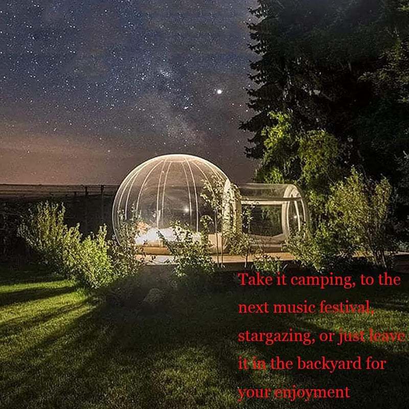 ZABEES Tenda Gonfiabile Bubble House, Tunnel Singolo con Anello a D, Tenda Gonfiabile Sferica per Resort Scenico per Alloggio in Famiglia con Cielo Stellato all&