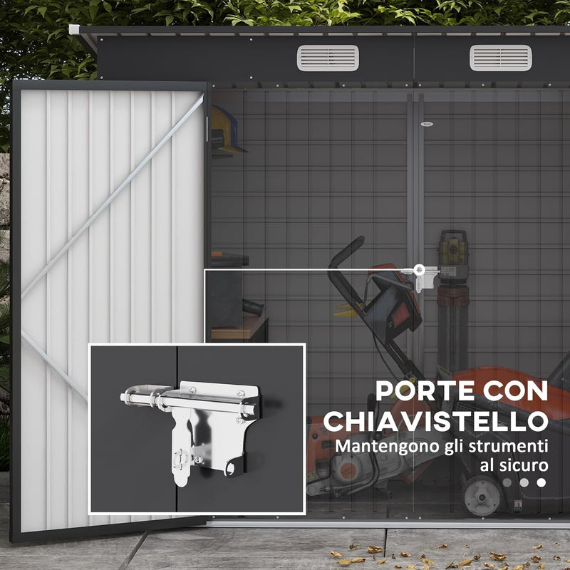 Capanno Porta Attrezzi con 2 Prese d&