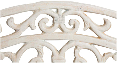 Biscottini Zerbino in ghisa finitura bianca anticata L68,5xPR32xH1,5 cm mezzaluna Offerta