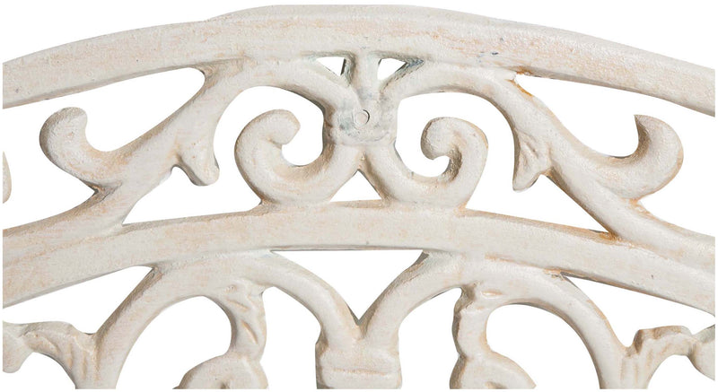 Biscottini Zerbino in ghisa finitura bianca anticata L68,5xPR32xH1,5 cm mezzaluna Offerta