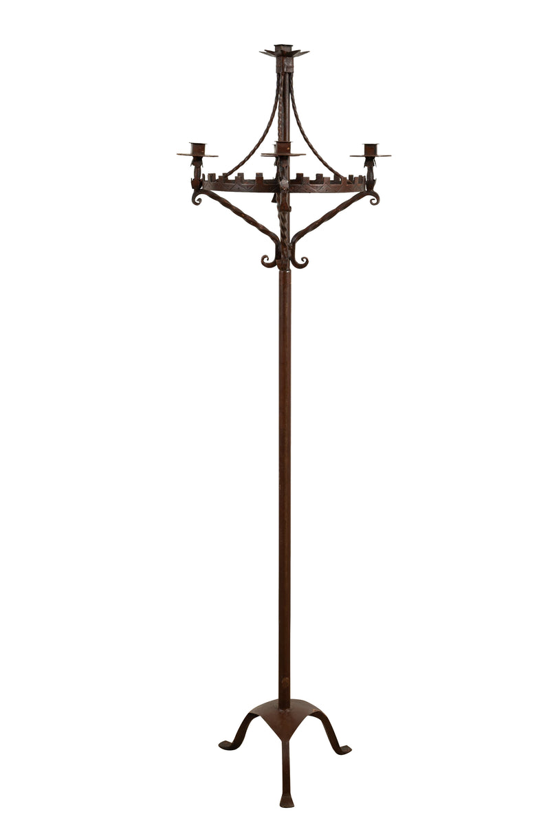 Biscottini Candeliere a piantana in ferro battuto lavorato a mano Candelabro dimensioni