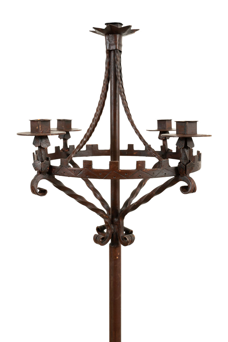 Biscottini Candeliere a piantana in ferro battuto lavorato a mano Candelabro dimensioni