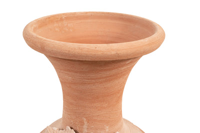 Biscottini Vaso Conca giara in terracotta toscana 100% Made in Italy interamente Lavorata a Mano L38xPR38xH80 cm
