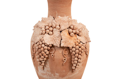 Biscottini Vaso Conca giara in terracotta toscana 100% Made in Italy interamente Lavorata a Mano L38xPR38xH80 cm