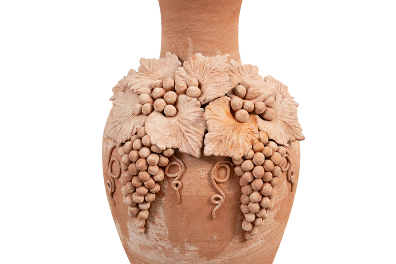 Biscottini Vaso Conca giara in terracotta toscana 100% Made in Italy interamente Lavorata a Mano L38xPR38xH80 cm
