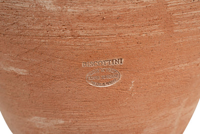 Biscottini Vaso Conca giara in terracotta toscana 100% Made in Italy interamente Lavorata a Mano L38xPR38xH80 cm