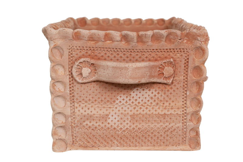 Biscottini Cassetta cesta in Terracotta 100% Made in Italy interamente Lavorata a Mano