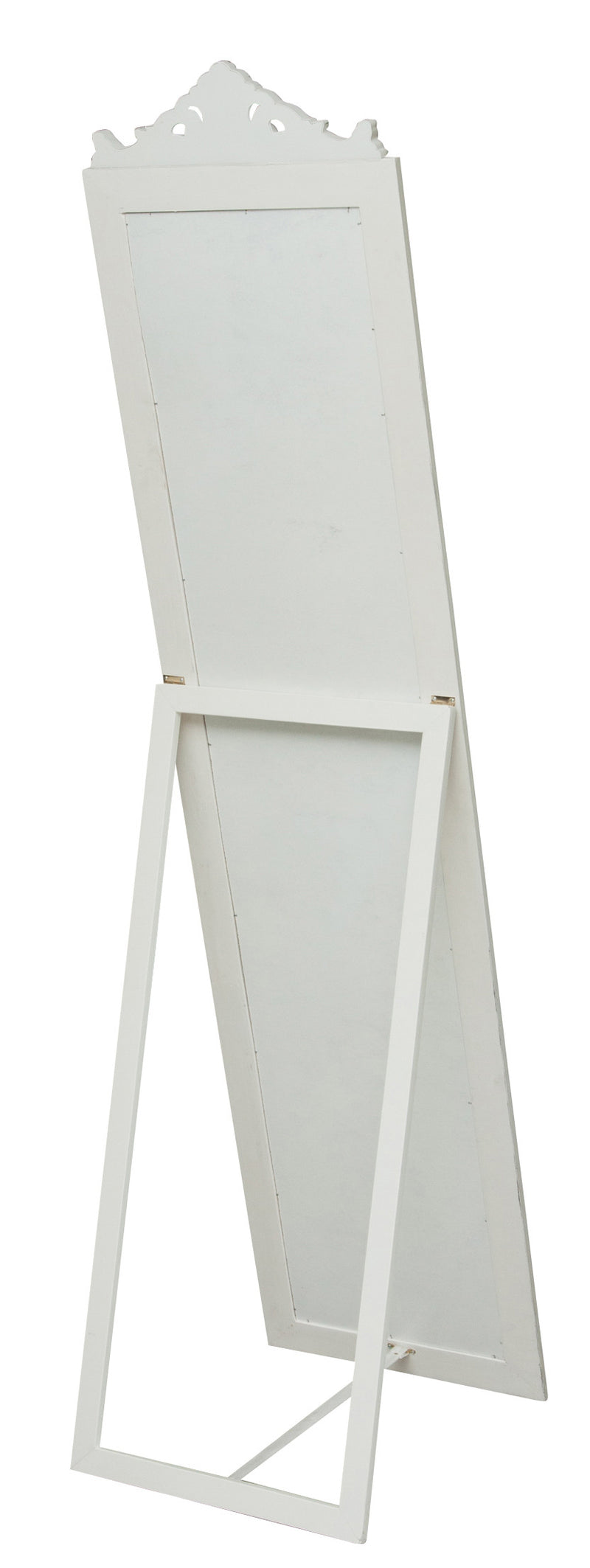 Biscottini Specchiera da terra L43xPR4xH178 cm finitura bianco anticato. struttura legno.