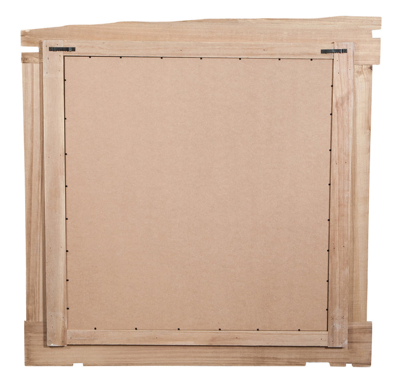 Biscottini Specchio da parete in legno massello L90xPR3,5xH90 cm. effetto antico dipinto