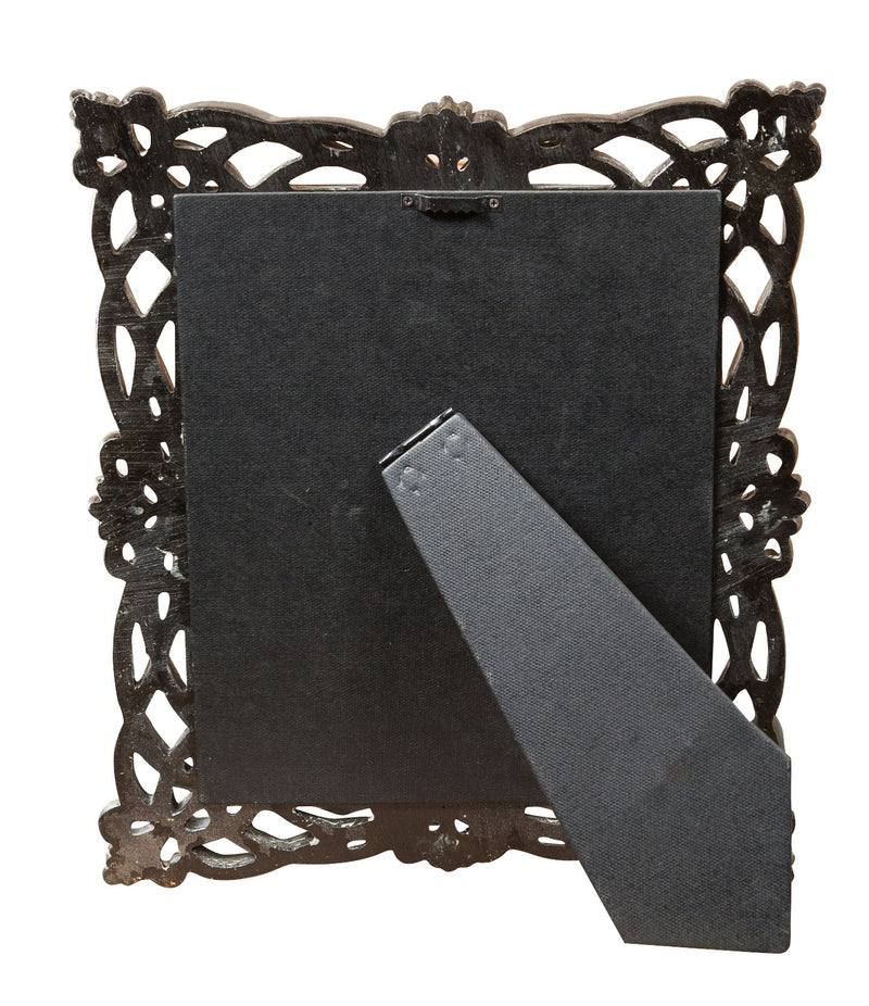 Biscottini Specchiera verticale/orizzontale da appoggio e da appendere L31xPR2xH36 cm finitura argento anticato.