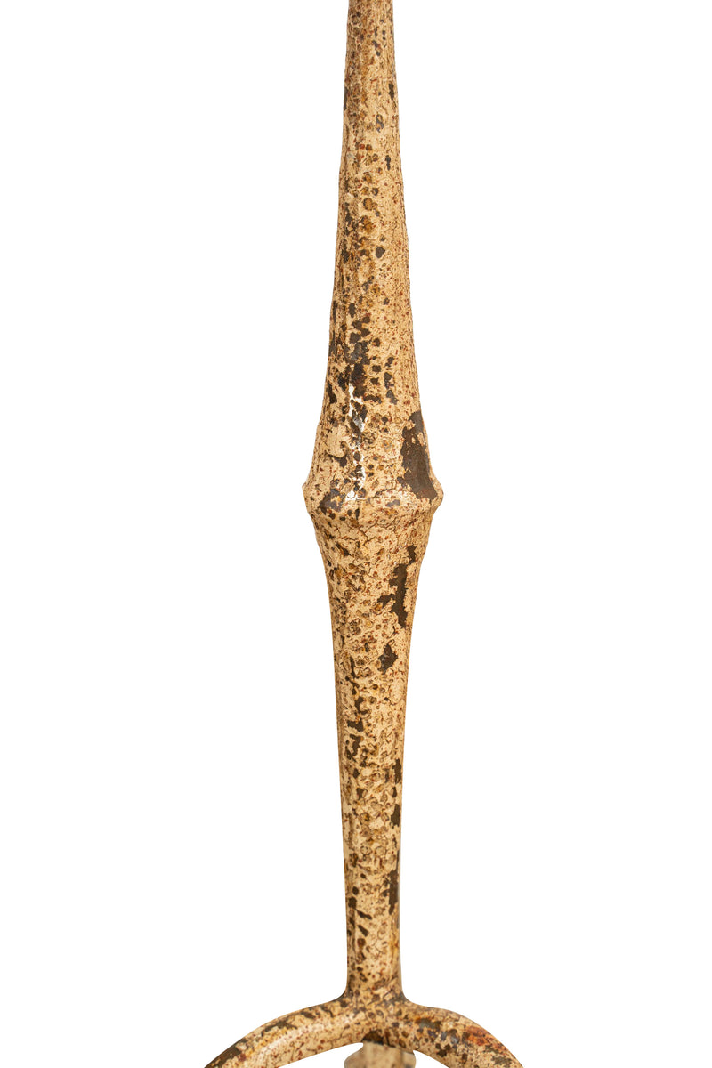 Biscottini CANDELIERE IN FERRO BATTUTO LAVORATO A MANO FINITURA BIANCA ANTICATA Candelabro