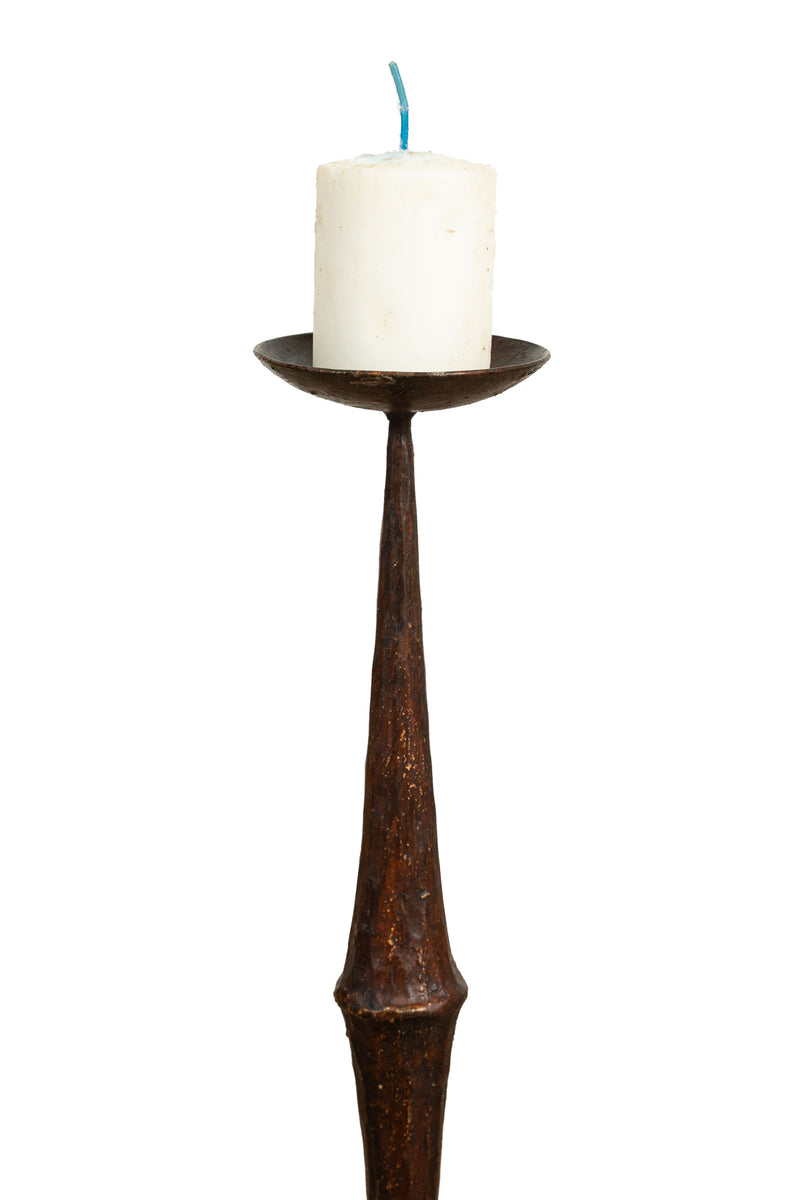 Biscottini CANDELIERE IN FERRO BATTUTO LAVORATO A MANO FINITURA RUGGINE ANTICATA Offerta