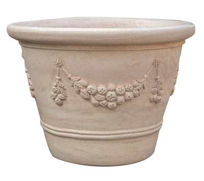 Biscottini Vaso in Terracotta smaltato 100% Made in Italy interamente Lavorata a Mano