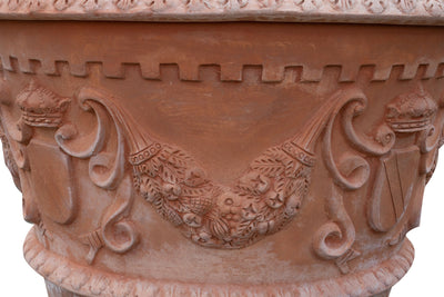 Biscottini Vaso Toscano invecchiato in terracotta toscana 100% Made in Italy interamente Lavorata a Mano L96xPR96xH74 cm