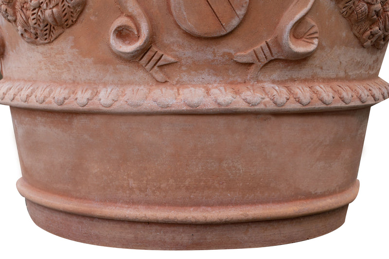 Biscottini Vaso Toscano invecchiato in terracotta toscana 100% Made in Italy interamente Lavorata a Mano L96xPR96xH74 cm