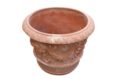 Biscottini Vaso Toscano invecchiato in terracotta toscana 100% Made in Italy interamente Lavorata a Mano L96xPR96xH74 cm
