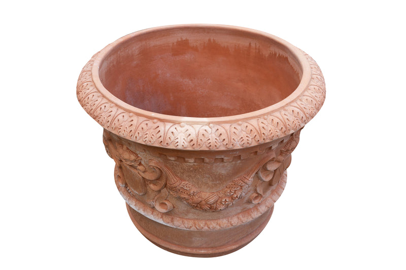 Biscottini Vaso Toscano invecchiato in terracotta toscana 100% Made in Italy interamente Lavorata a Mano L96xPR96xH74 cm