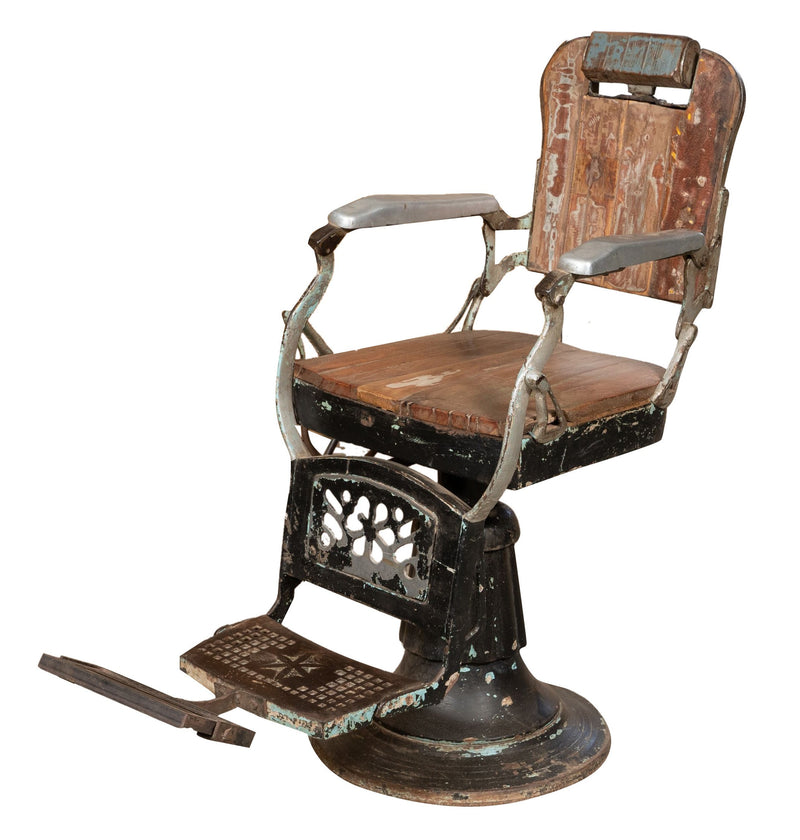 Biscottini Vecchia sedia poltrona da barbieri restaurata