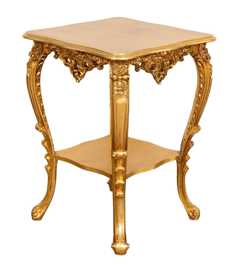 Biscottini TAVOLO PANCHETTO IN FINITURA FOGLIA ORO ANTICATO MADE IN ITALY dimensioni