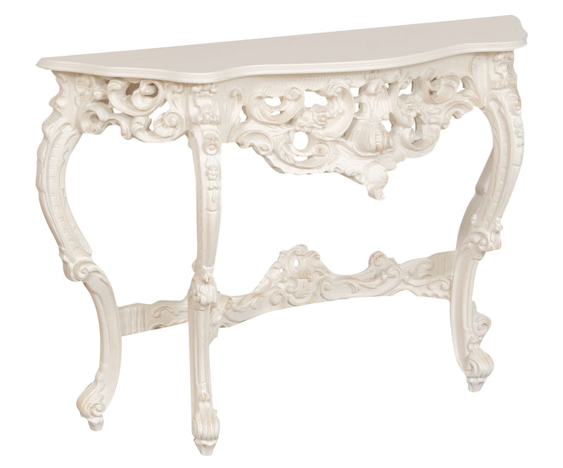 Biscottini CONSOLLE IN LEGNO FINITURA BIANCA ANTICATA MADE IN ITALY dimensioni lunghezza