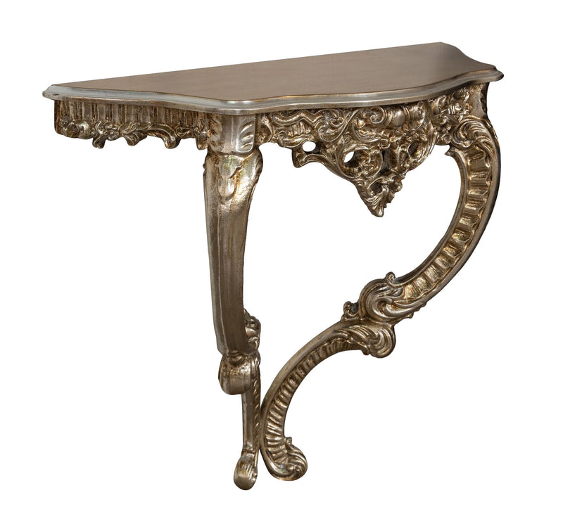 Biscottini CONSOLLE IN LEGNO FINITURA FOGLIA ARGENTO ANTICATO MADE IN ITALY dimensioni