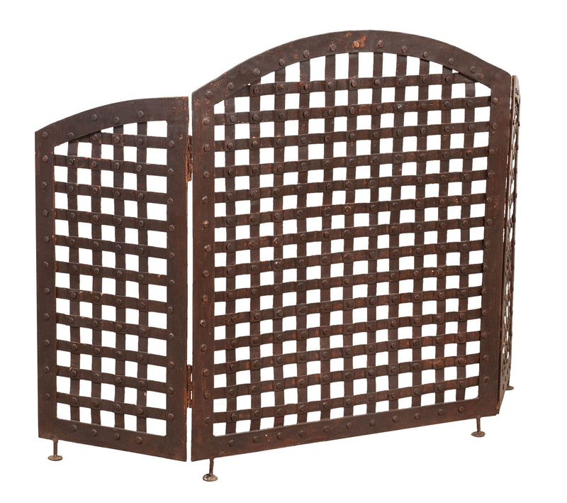 Biscottini Parascintille in ferro battuto lavorato a mano L120XPR3XH77 cm realizzato