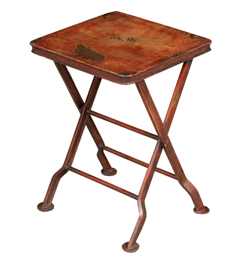 Biscottini Panchetto in ferro finitura rosso anticato L28XPR28XH40 cm dimensioni larghezza