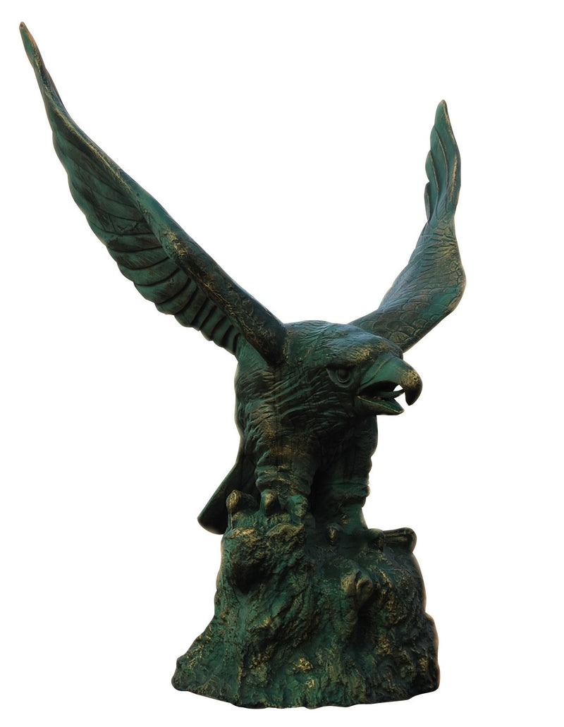 Biscottini Aquila in fusione di ghisa L180xPR125xH200 cm finitura verde anticata Imponente