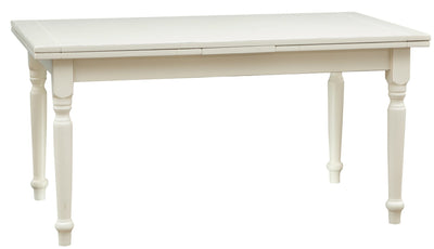 Biscottini Tavolo allungabile Country in legno massello di tiglio finitura bianca anticata L160xPR90xH80 cm. Made in Italy