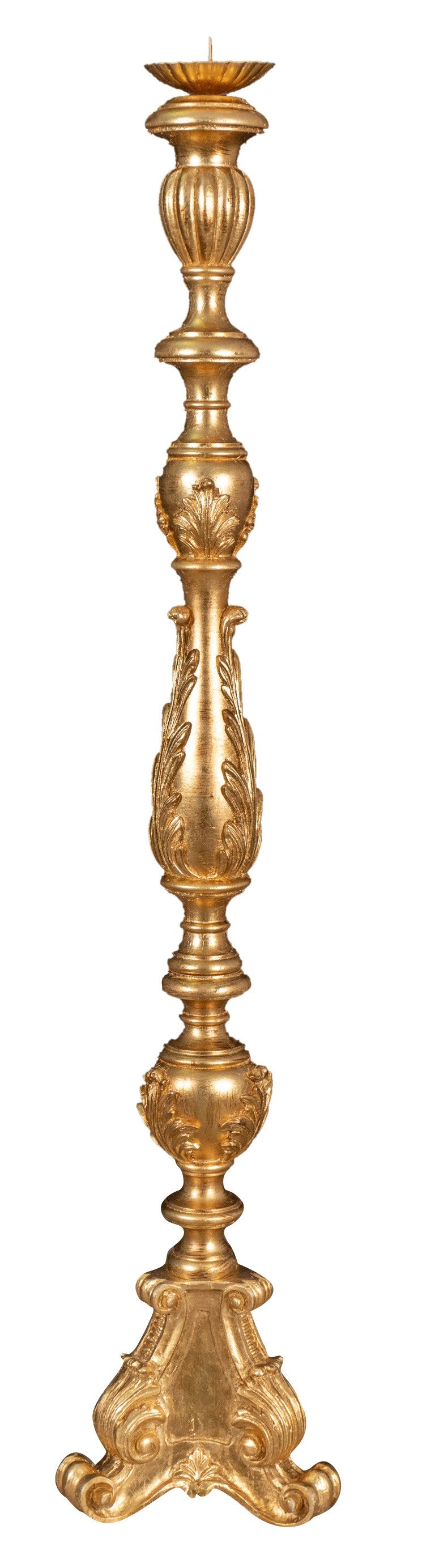 Biscottini CANDELIERE IN LEGNO FINITURA IN FOGLIA ORO ANTICATO ANTICATA MADE IN ITALY