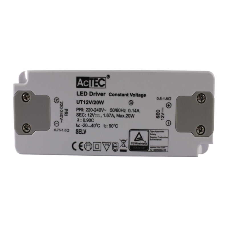 Alimentatore per led 20W 12V 220-240Vac IP20 - UTI12V/20W Aleyay