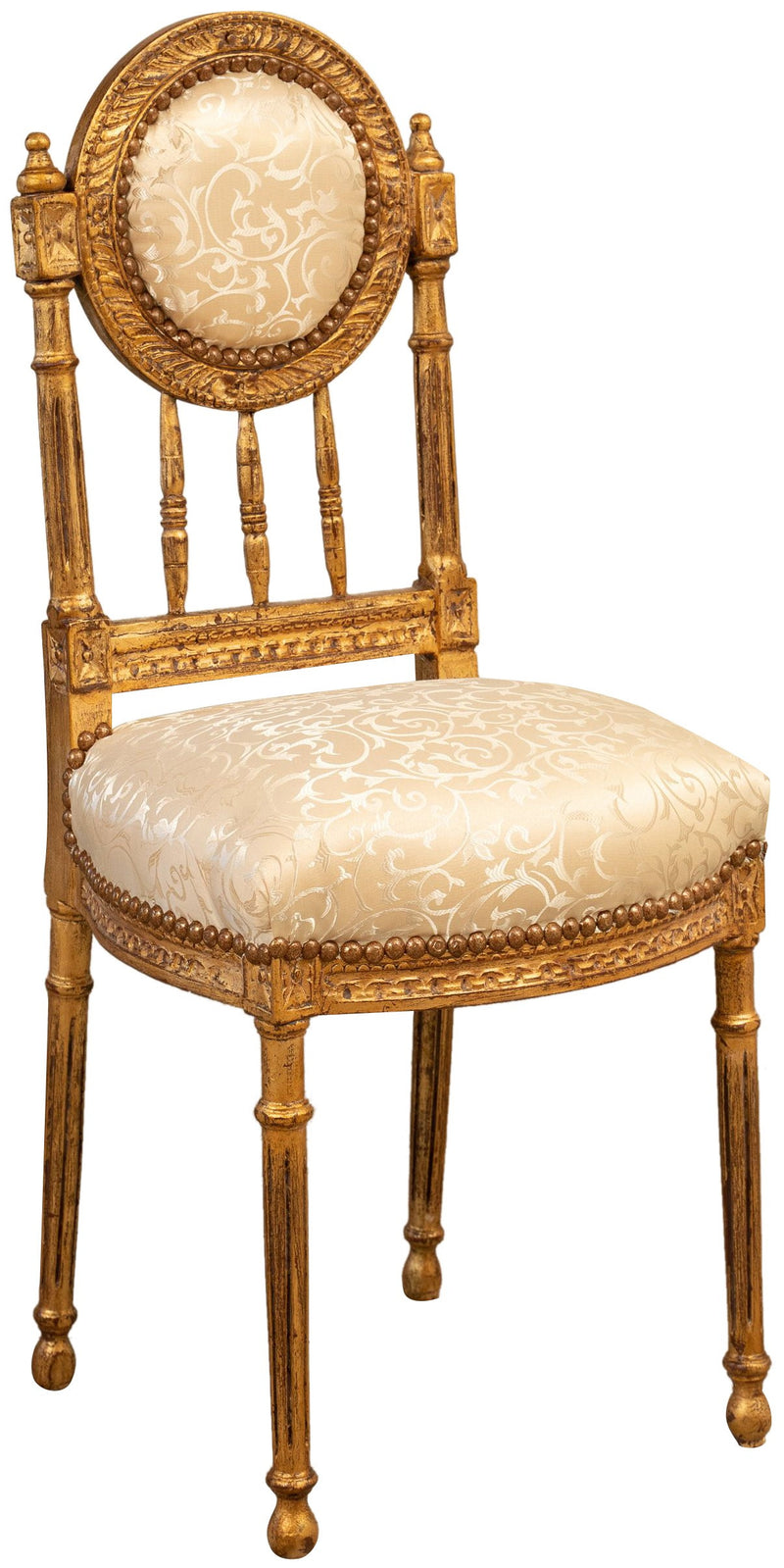 Biscottini Sedia poltrona stile francese Luigi XVI in legno massello di faggio poltroncina