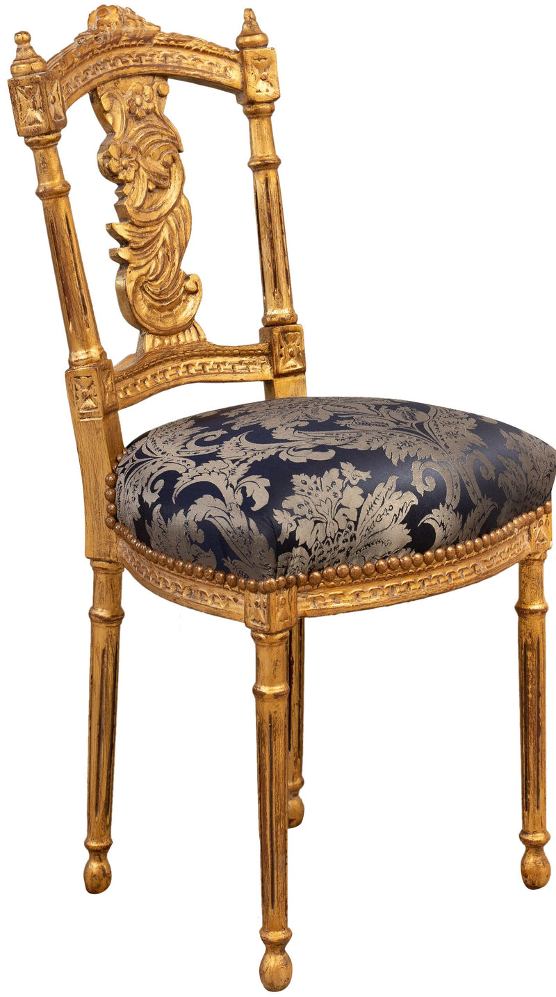 Biscottini Sedia poltrona stile francese Luigi XVI in legno massello di faggio poltroncina