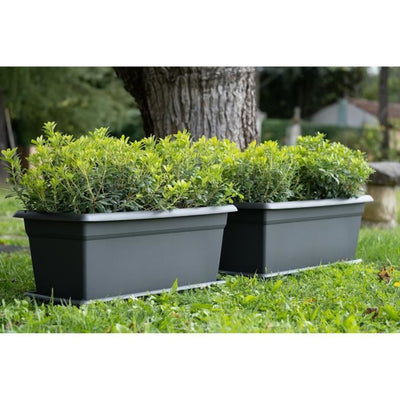 Mediterraneo Rectangular Flower Bin - 110L - 100 cm - Plastica - Antracite