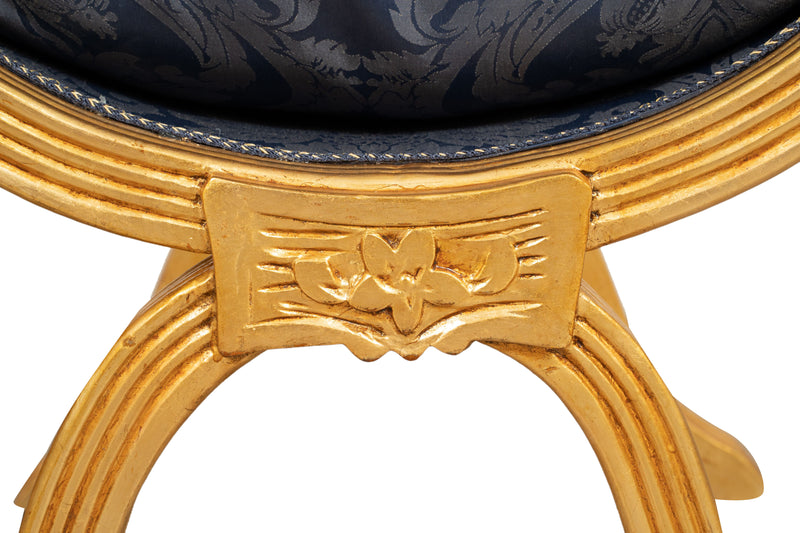 Biscottini Panchetta stile francese Luigi XVI in legno massello di faggio faldistorio XVI,