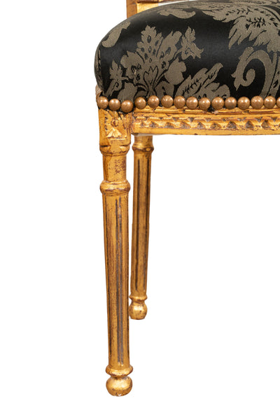 Biscottini Sedia poltrona stile francese Luigi XVI in legno massello di faggio poltroncina