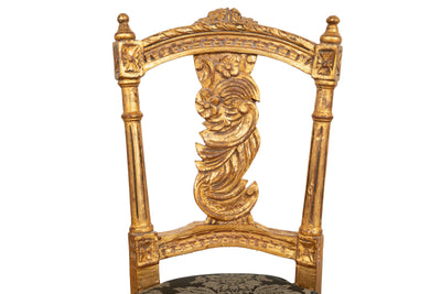 Biscottini Sedia poltrona stile francese Luigi XVI in legno massello di faggio poltroncina