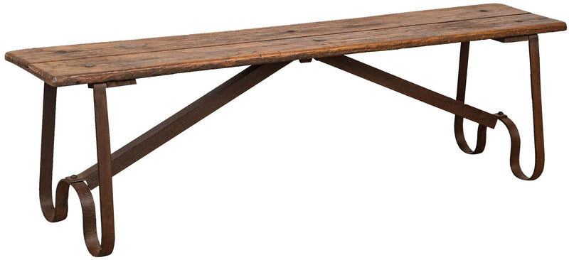 Biscottini Panchina in legno e ferro L153XPR40XH46 CM Solida robusta massello Offerta