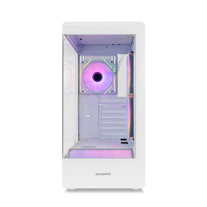 Case computer desktop ATX Nox-Xtreme NXHUMMERSIGNAWH Bianco