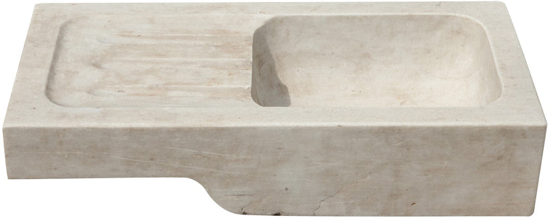 Biscottini Acquaio in marmo bianco L82xPR41xH18 cm Vasca realizzata completamente