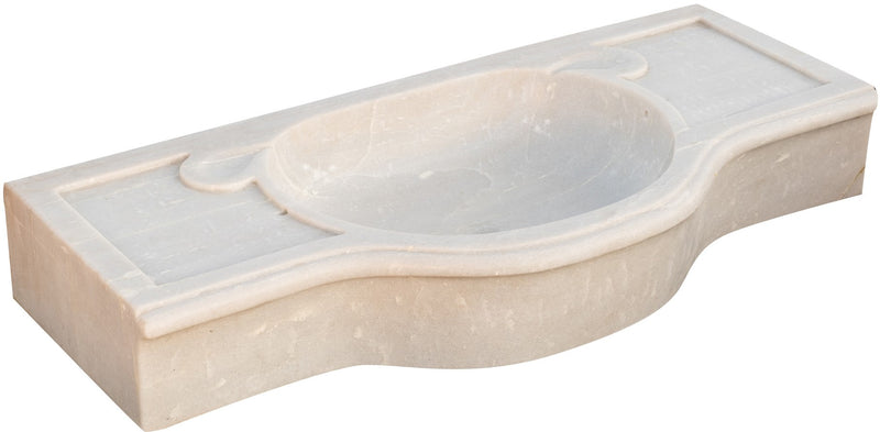 Biscottini Acquaio in marmo bianco L100xPR46xH15 cm Vasca realizzata completamente